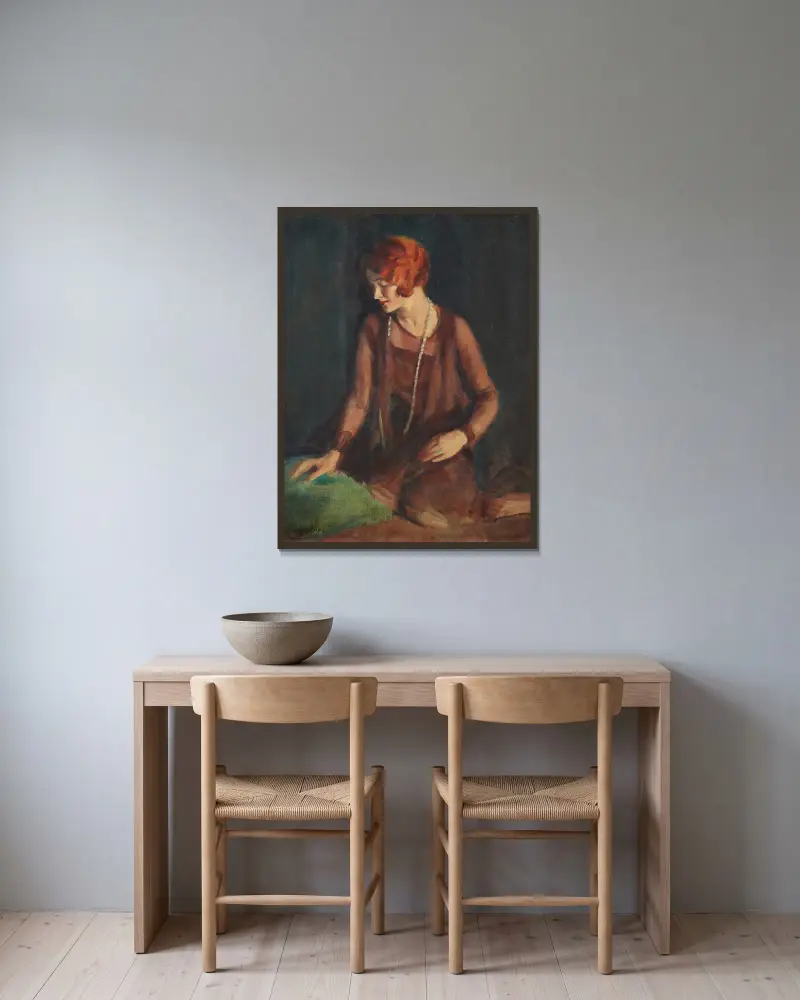 Rudowłosa, George Luks w ramie na ścianie