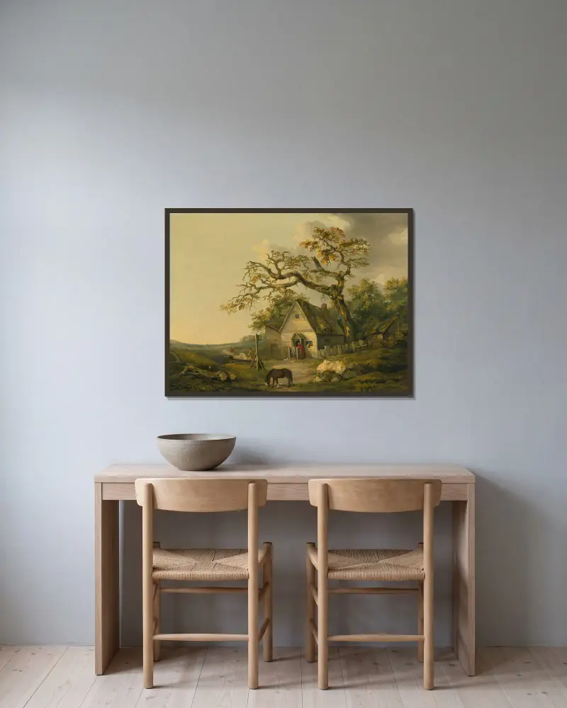 Zajazd wiejski, George Morland w ramie na ścianie