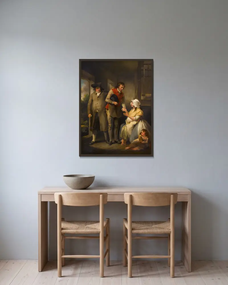Rättvisans makt av George Morland inramad på en vägg