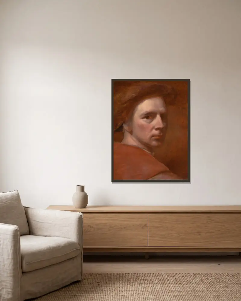 Selbstporträt von George Richmond gerahmt an einer Wand