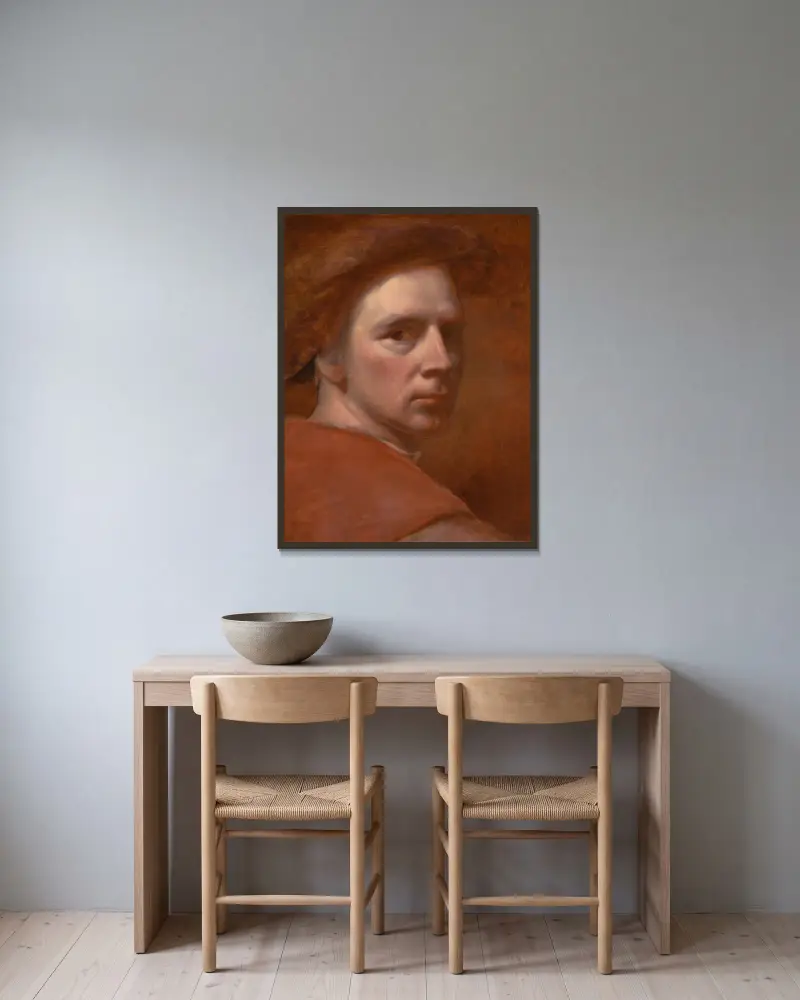 Selbstporträt von George Richmond gerahmt an einer Wand