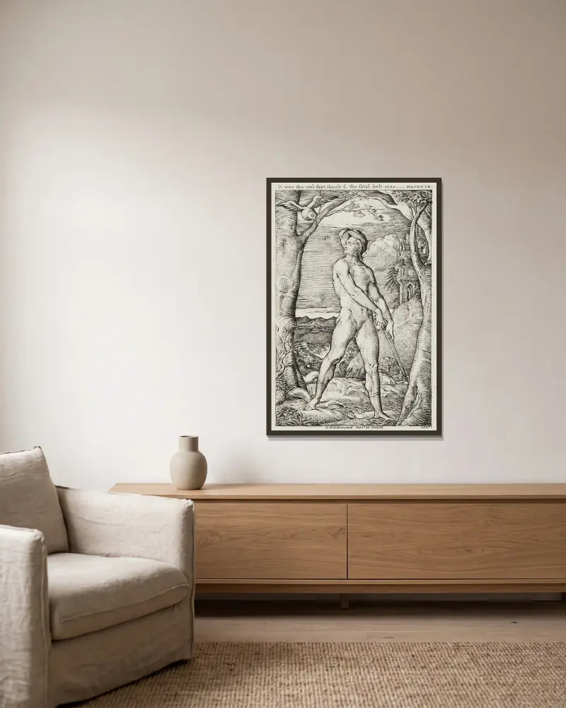 Der tödliche Glöckner von George Richmond gerahmt an einer Wand