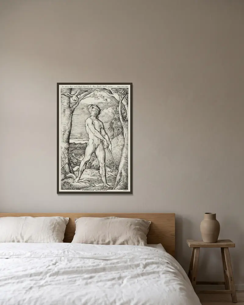 Der tödliche Glöckner von George Richmond gerahmt an einer Wand