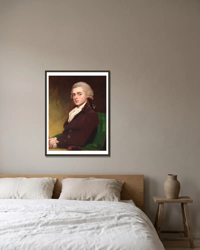 Colonel Clitherow av George Romney inramad på en vägg