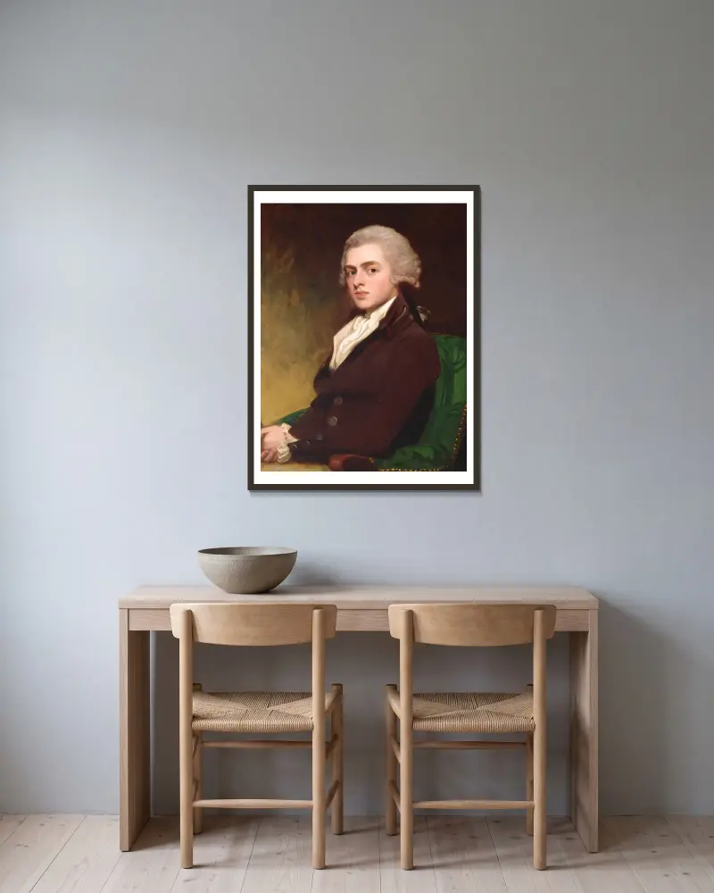 Colonel Clitherow av George Romney inramad på en vägg