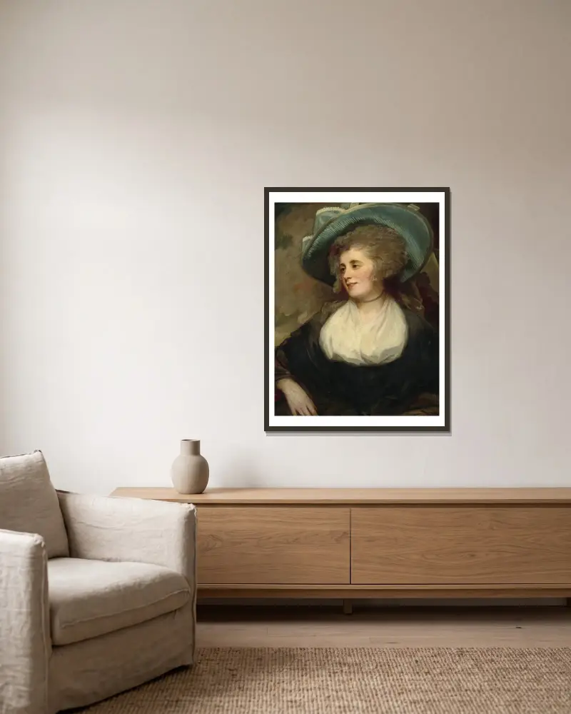 Lady Arabella Ward av George Romney inramad på en vägg