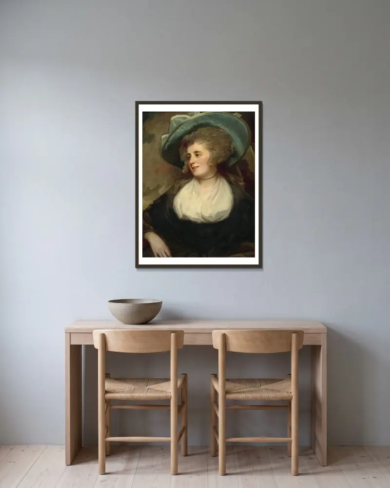 Lady Arabella Ward av George Romney inramad på en vägg