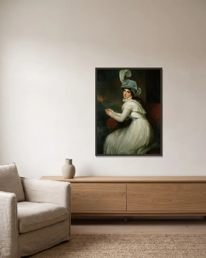 Lady Hamilton von George Romney gerahmt an einer Wand