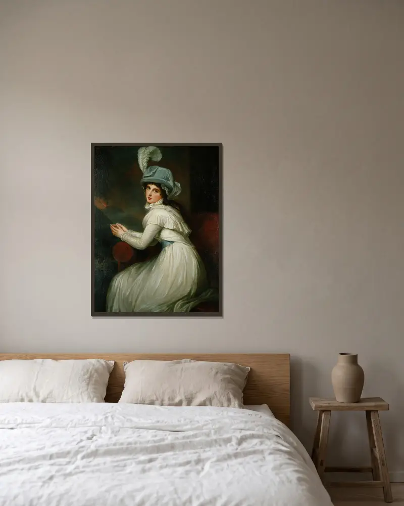 Lady Hamilton von George Romney gerahmt an einer Wand