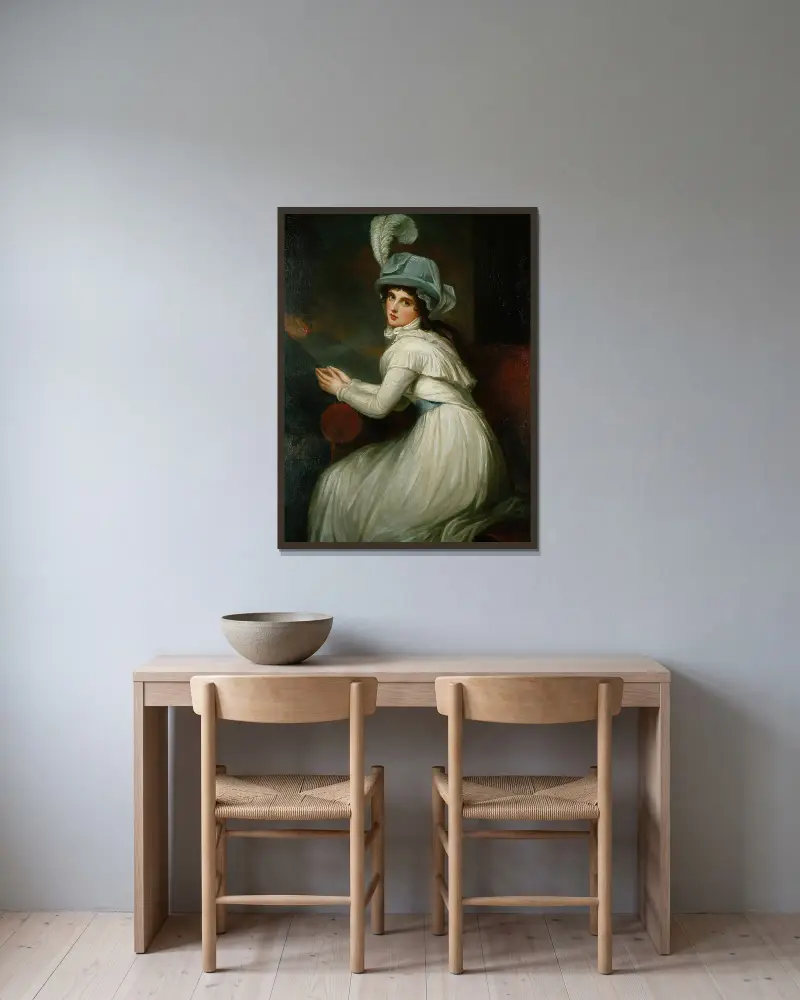 Lady Hamilton von George Romney gerahmt an einer Wand