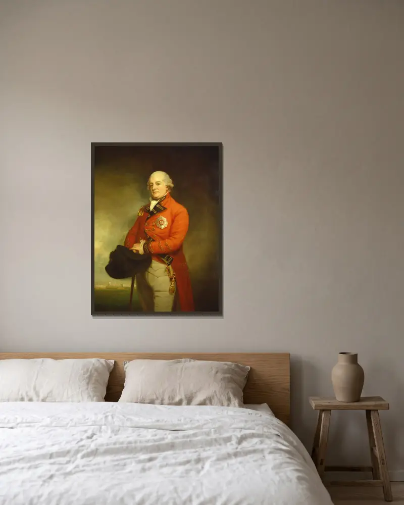 Major-General Sir Archibald Campbell av George Romney inramad på en vägg