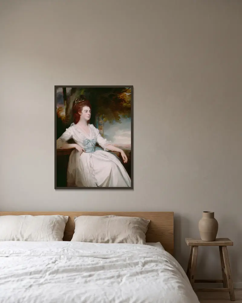 Miss Clavering von George Romney gerahmt an einer Wand