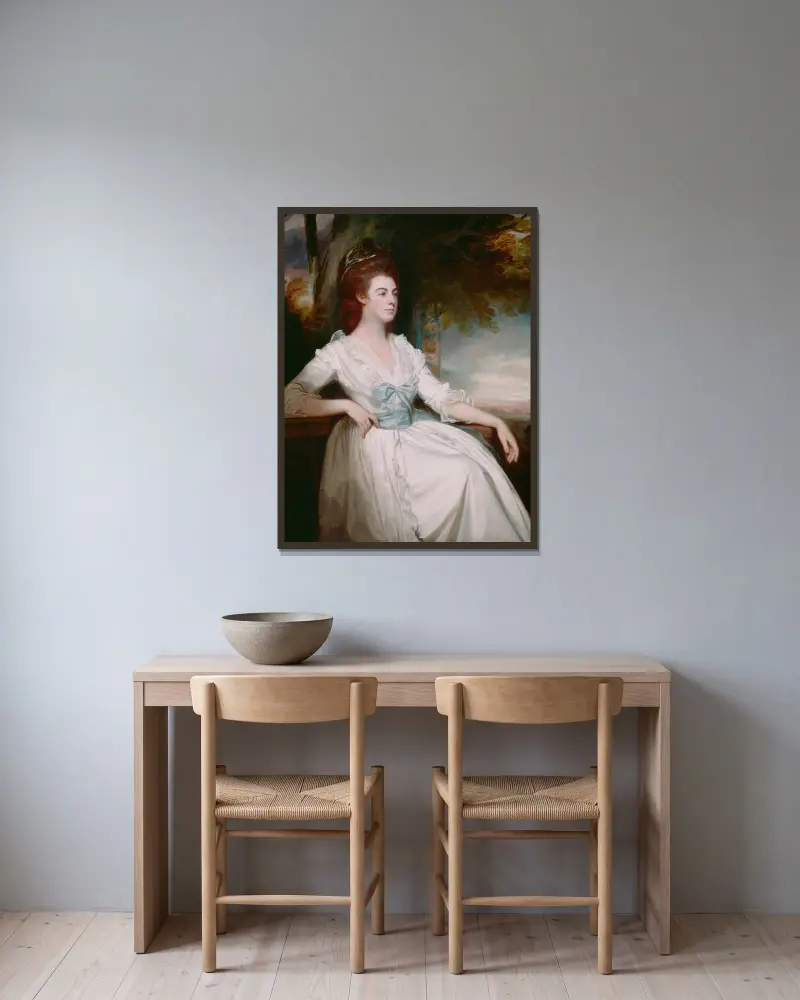 Miss Clavering von George Romney gerahmt an einer Wand