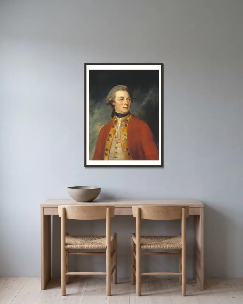 Porträtt av Francis North, 4:e earlen av Guilford (1761–1817) av George Romney inramad på en vägg