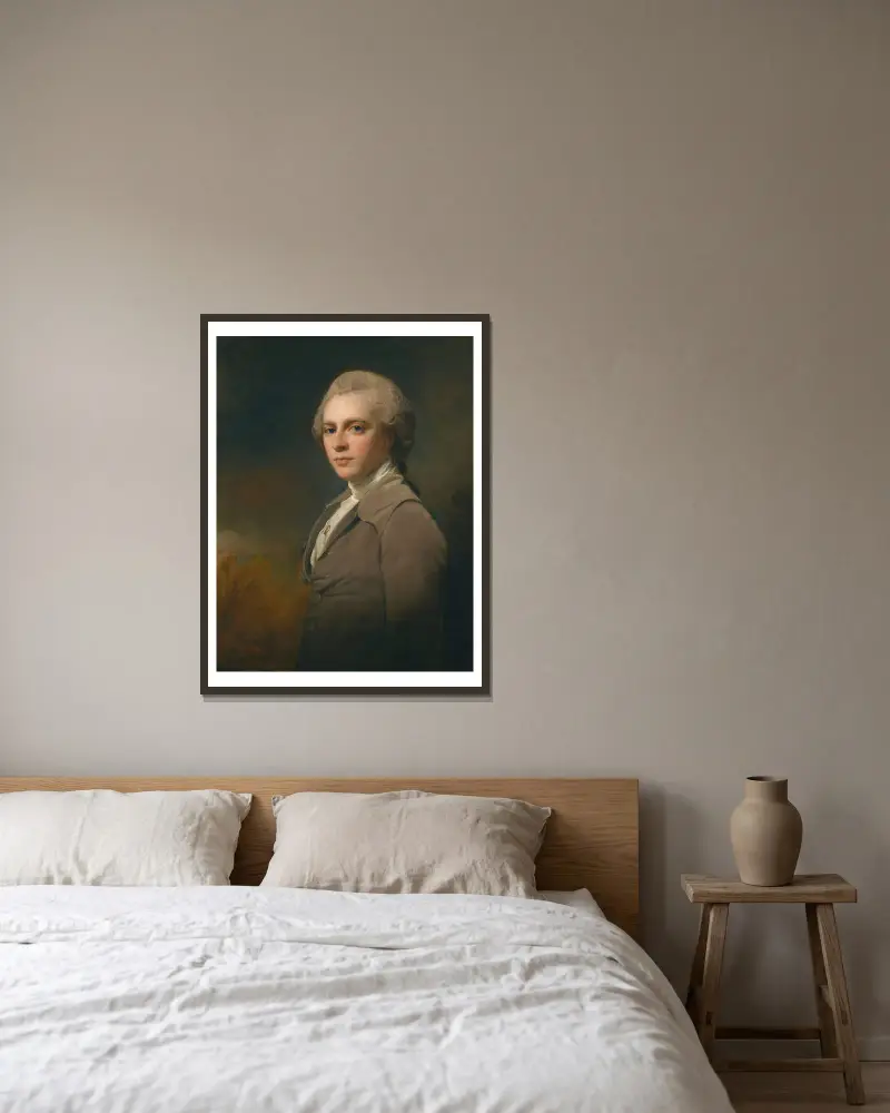 Porträt von George Cowper von George Romney gerahmt an einer Wand