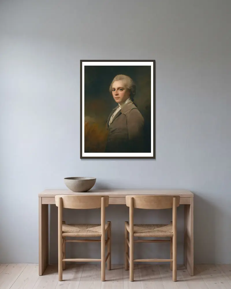 Porträt von George Cowper von George Romney gerahmt an einer Wand
