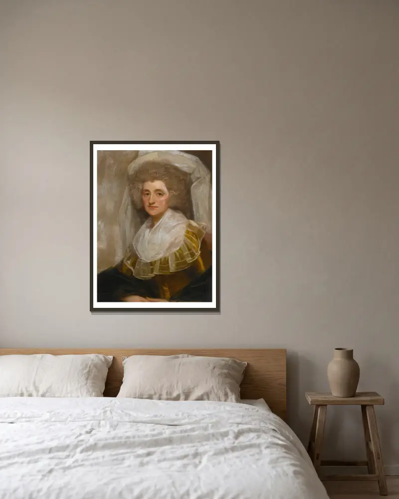 Porträt von Mrs. Francis Ingram von George Romney gerahmt an einer Wand