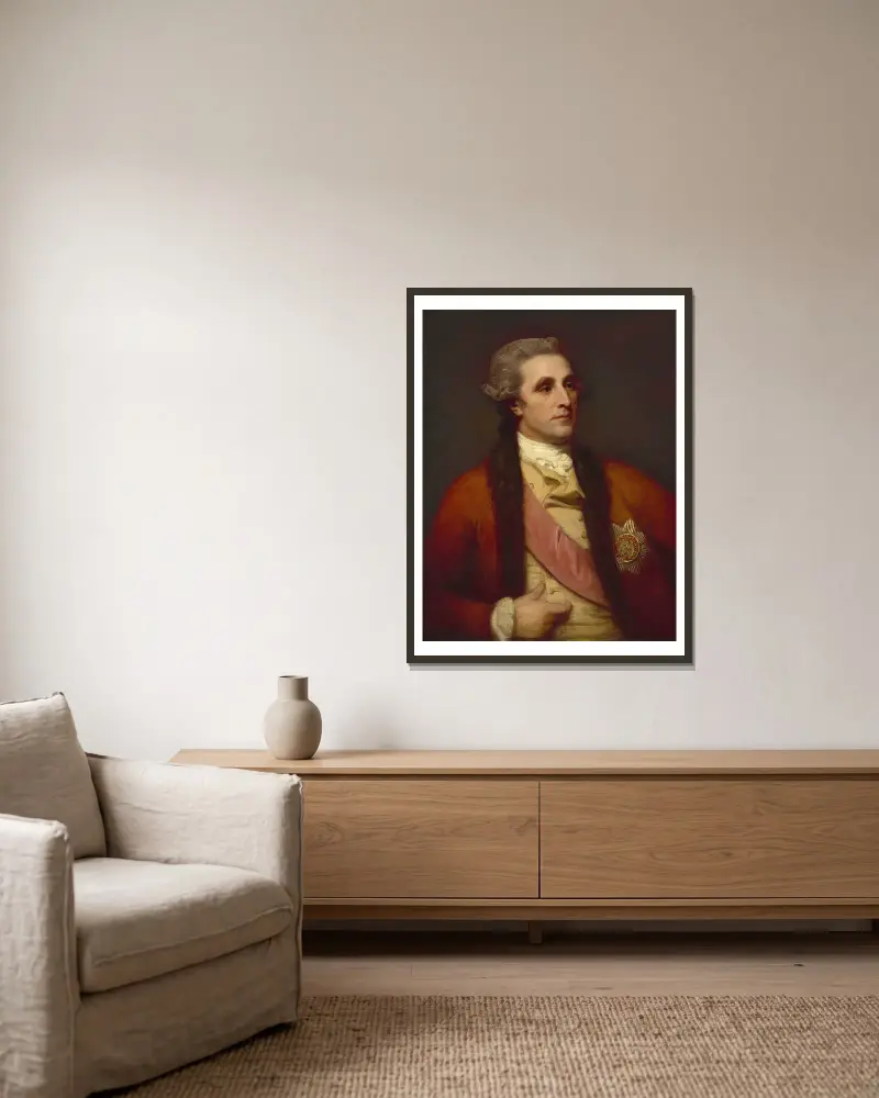 Sir William Hamilton av George Romney inramad på en vägg