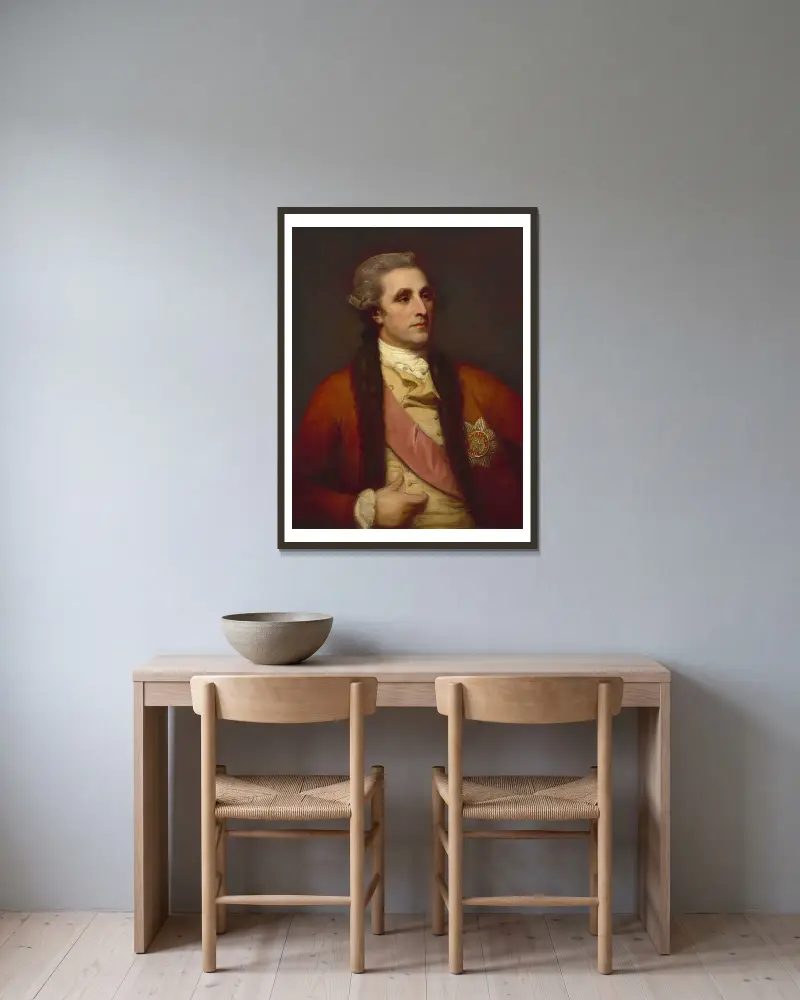 Sir William Hamilton av George Romney inramad på en vägg