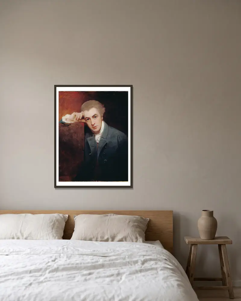 William Hayley av George Romney inramad på en vägg