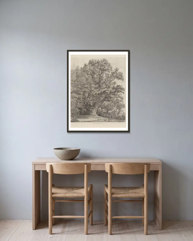 The Chipstead Elm av Jacob George Strutt inramad på en vägg