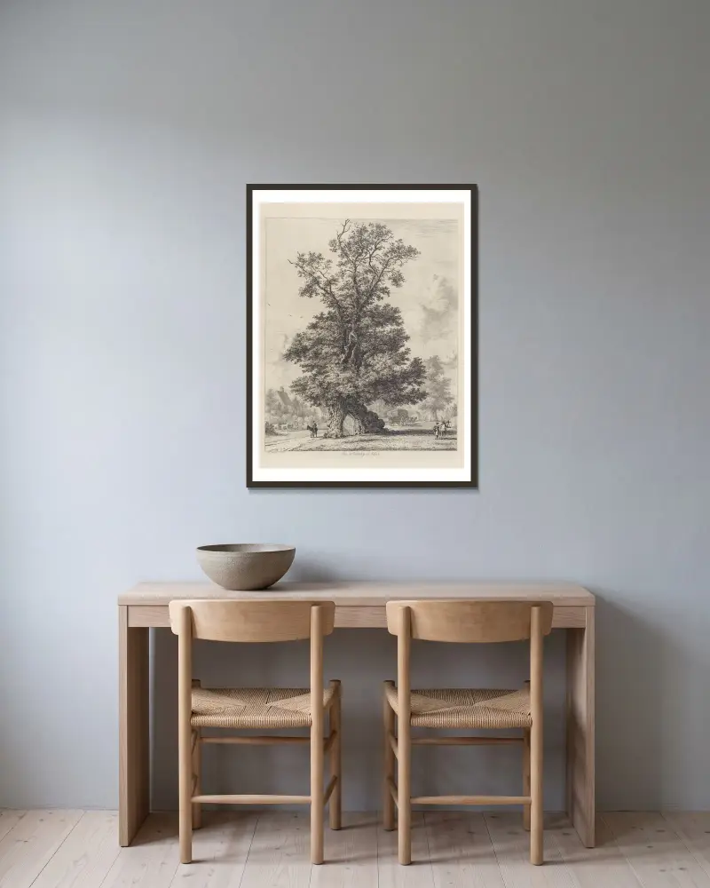 The Crawley Elm av Jacob George Strutt inramad på en vägg