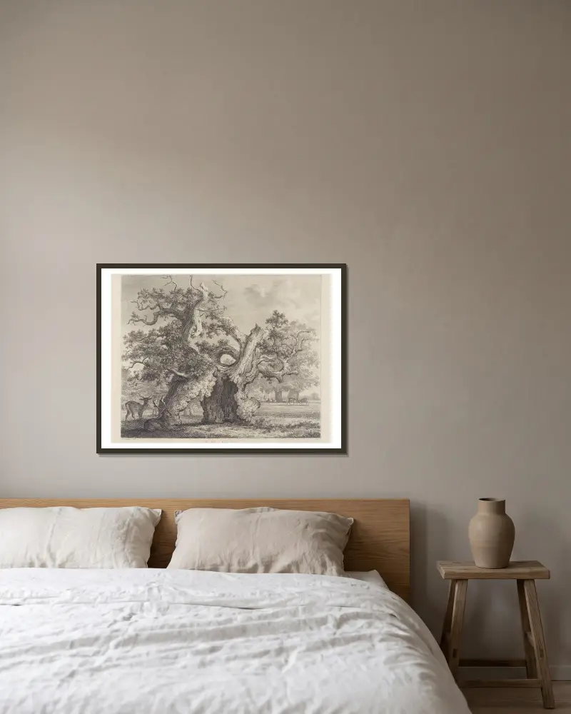 Eken i Salcey Forest, Jacob George Strutt v rámu na stěně