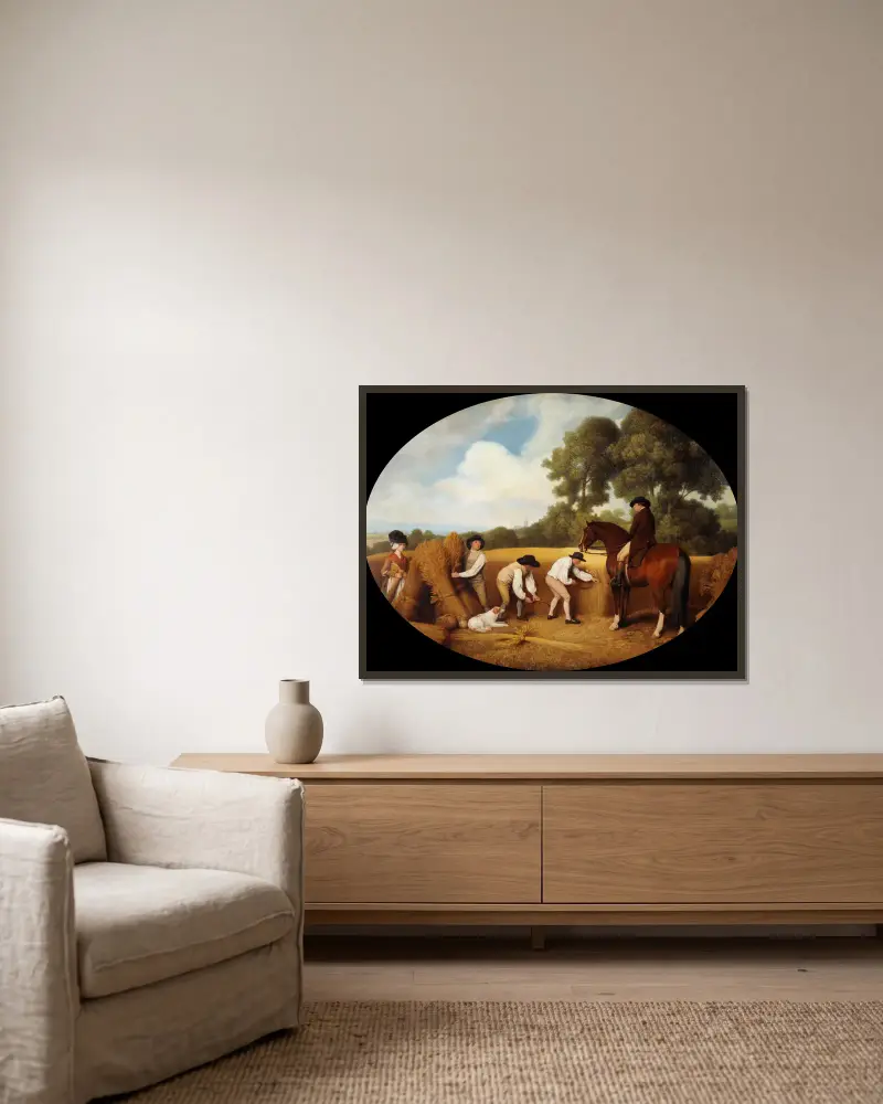 Schnitter von George Stubbs gerahmt an einer Wand