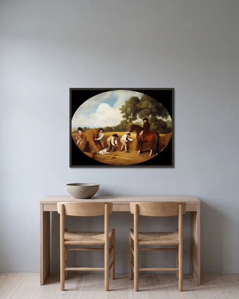 Schnitter von George Stubbs gerahmt an einer Wand