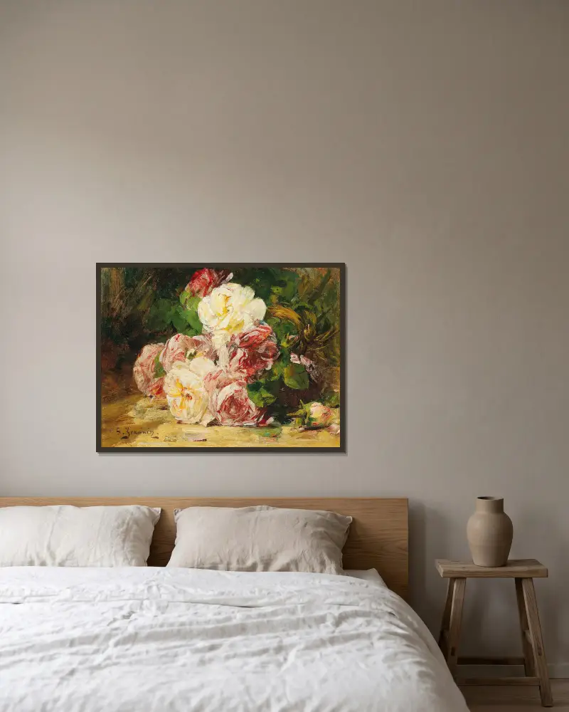 Rosen V von Georges Jeannin gerahmt an einer Wand