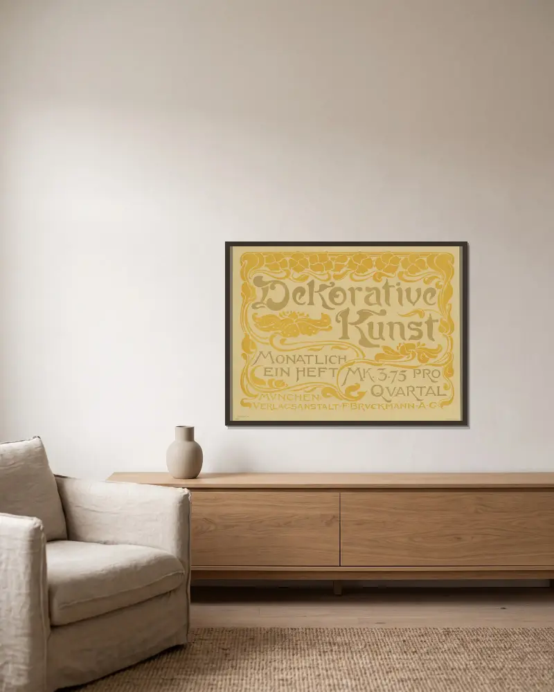 Dekorative Kunst von Georges Lemmen gerahmt an einer Wand