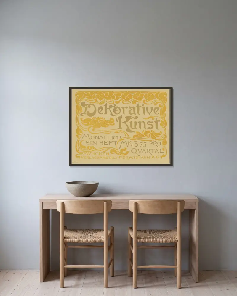 Dekorative Kunst von Georges Lemmen gerahmt an einer Wand