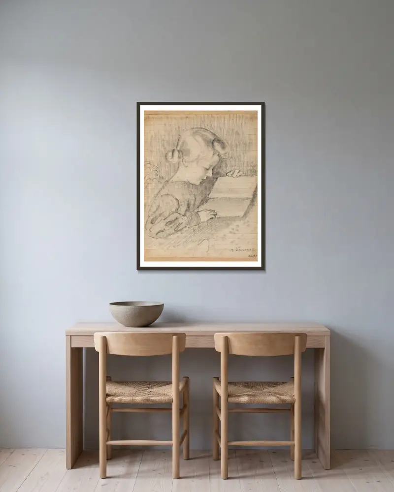 Ensemble de deux œuvres sur papier av Georges Lemmen inramad på en vägg