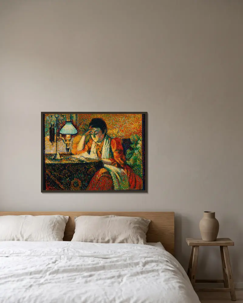 La Liseuse av Georges Lemmen inramad på en vägg