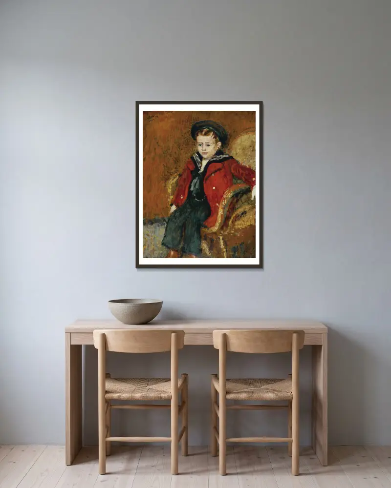 Portrait d’un jeune garçon av Georges Lemmen inramad på en vägg