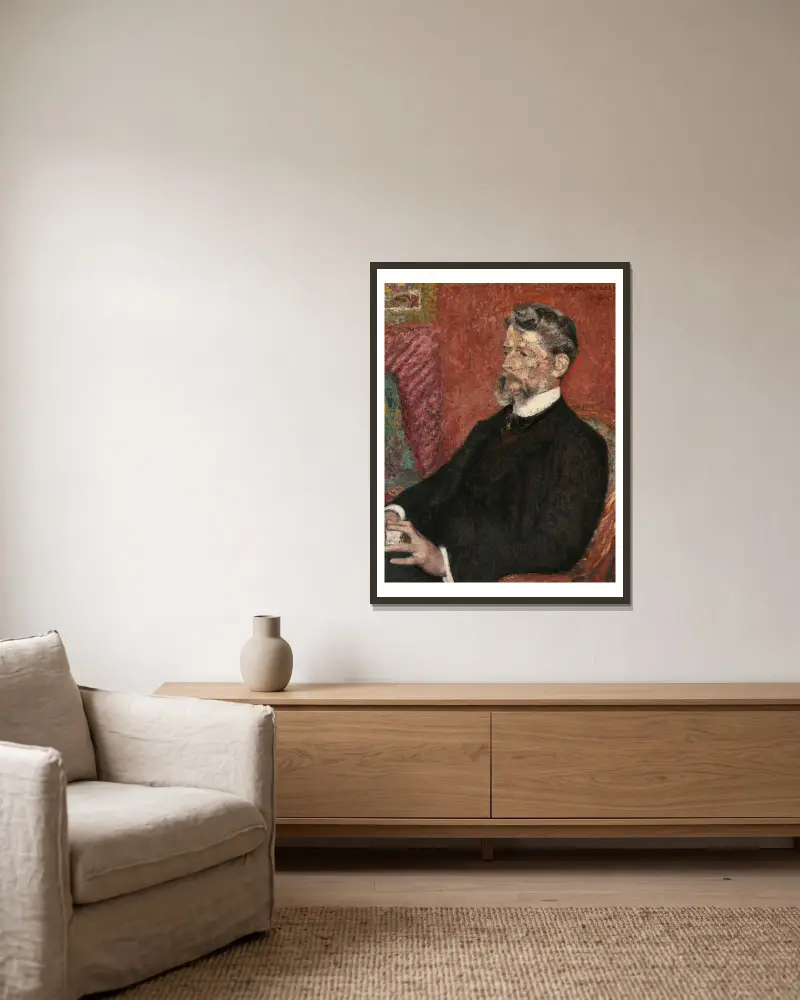 Portrait Of Grégoire Le Roy (1862-1941) av Georges Lemmen inramad på en vägg