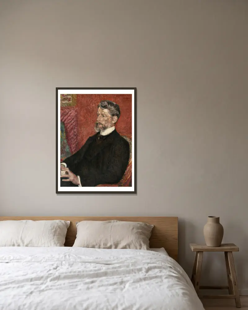 Portrait Of Grégoire Le Roy (1862-1941) av Georges Lemmen inramad på en vägg