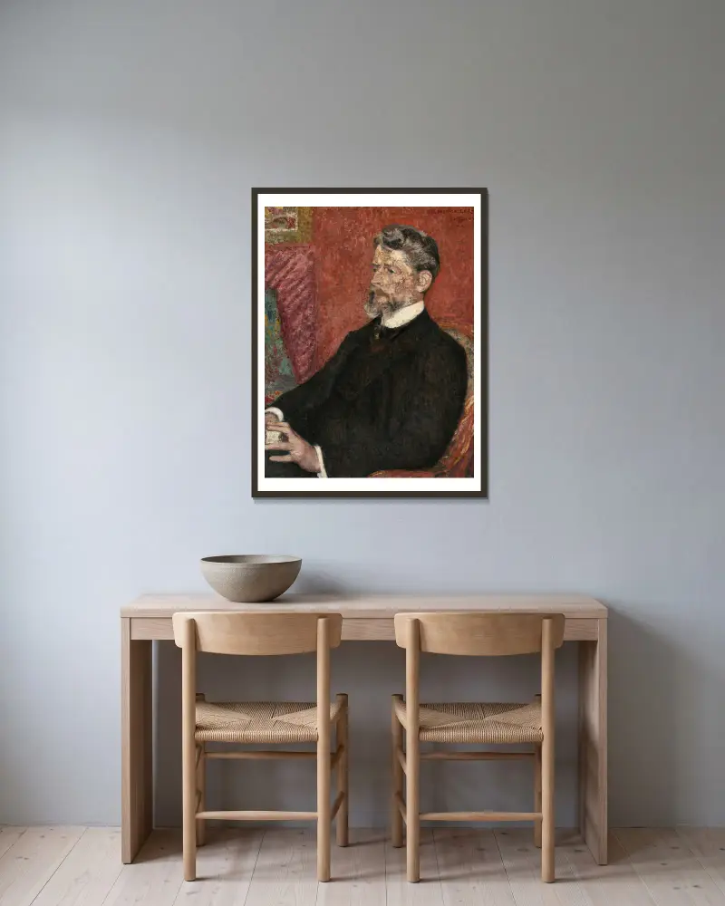 Portrait Of Grégoire Le Roy (1862-1941) av Georges Lemmen inramad på en vägg