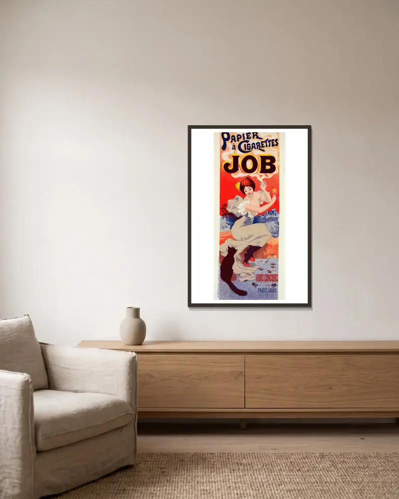 Zigarettenpapier Job von Georges Meunier gerahmt an einer Wand