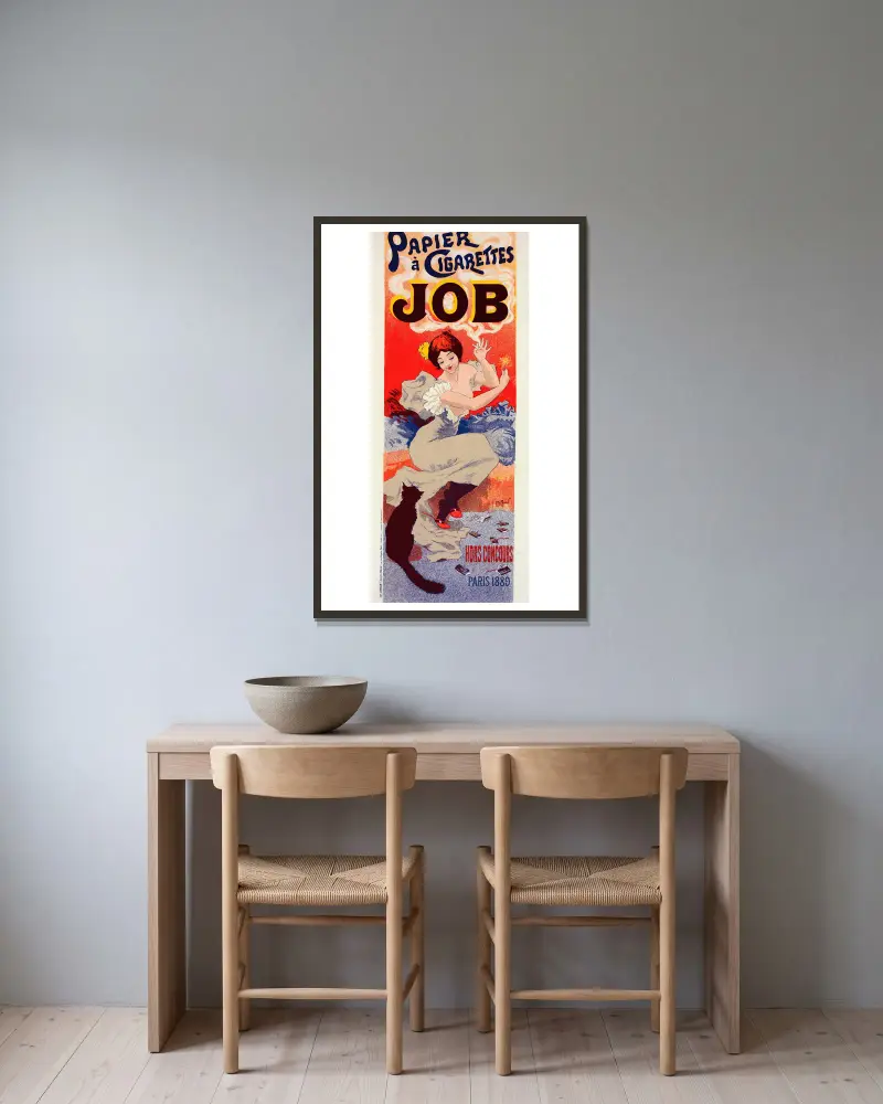 Zigarettenpapier Job von Georges Meunier gerahmt an einer Wand