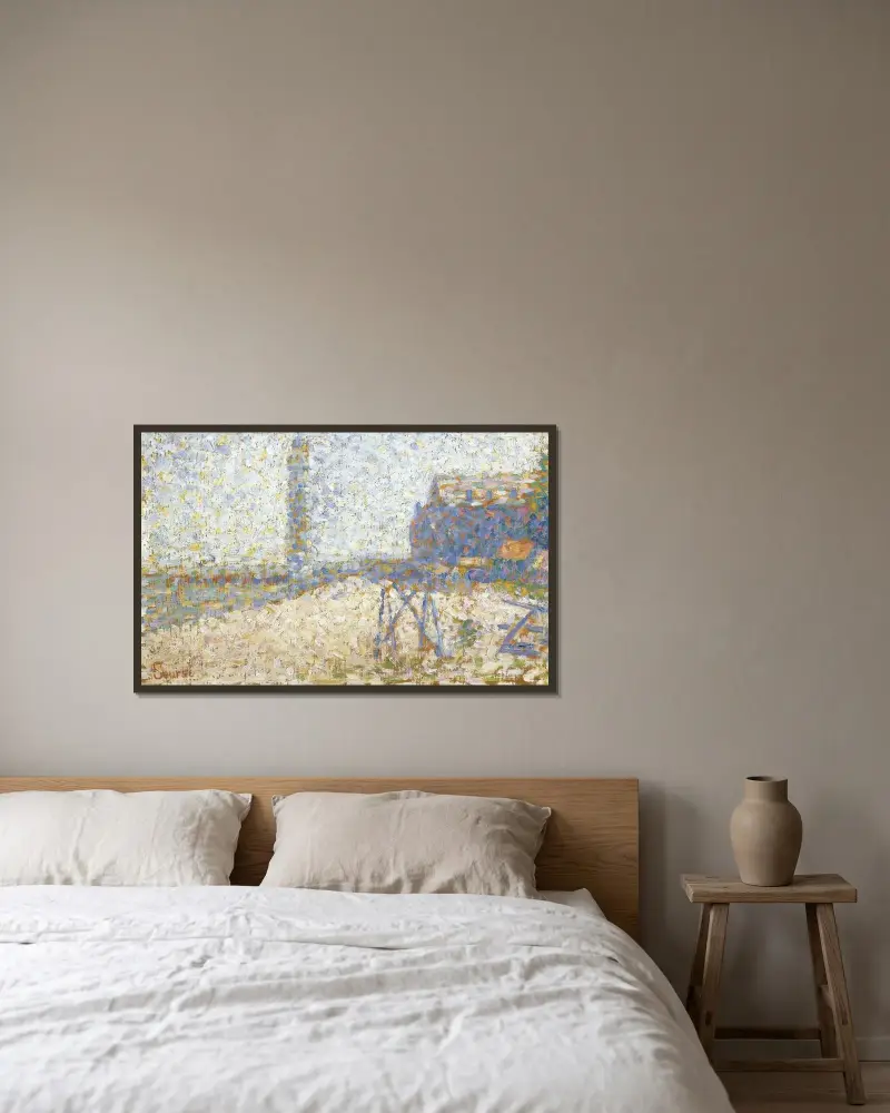 L’hospice Et Le Phare De Honfleur av Georges Seurat inramad på en vägg
