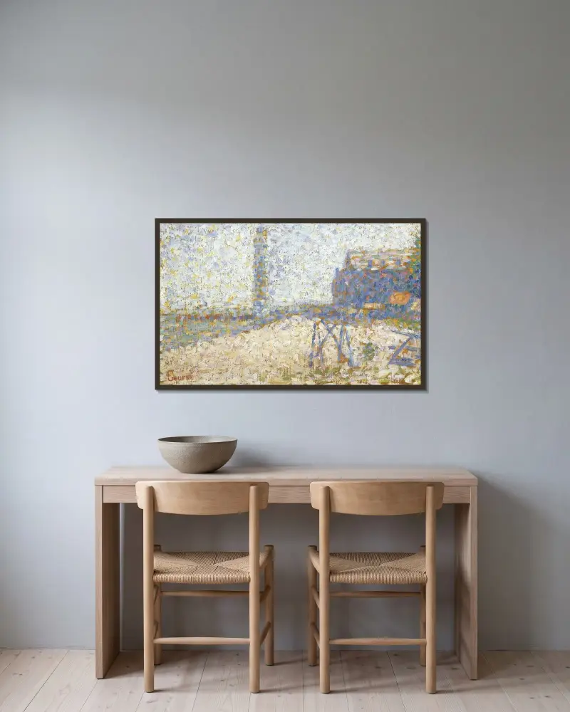 L’hospice Et Le Phare De Honfleur av Georges Seurat inramad på en vägg
