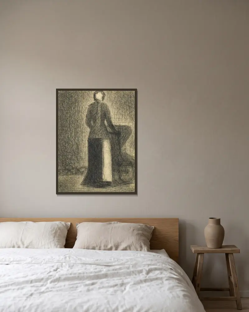Nurse with a Child’s Carriage von Georges Seurat gerahmt an einer Wand