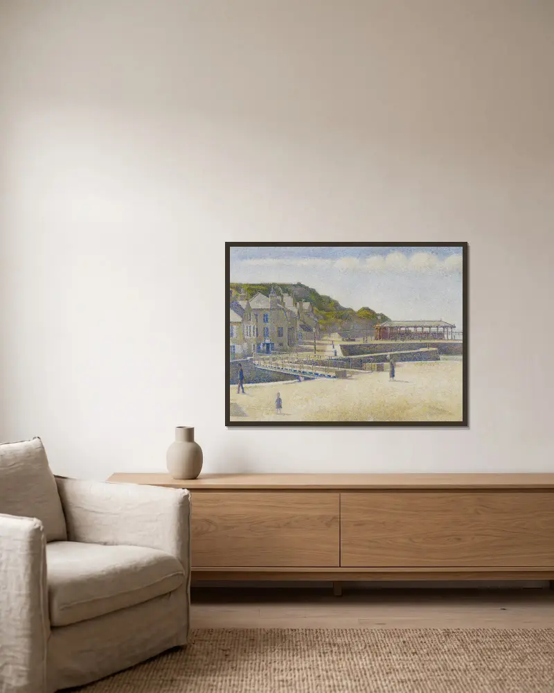 Port-en-Bessin von Georges Seurat gerahmt an einer Wand