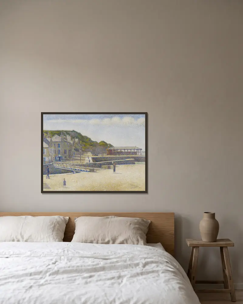 Port-en-Bessin von Georges Seurat gerahmt an einer Wand