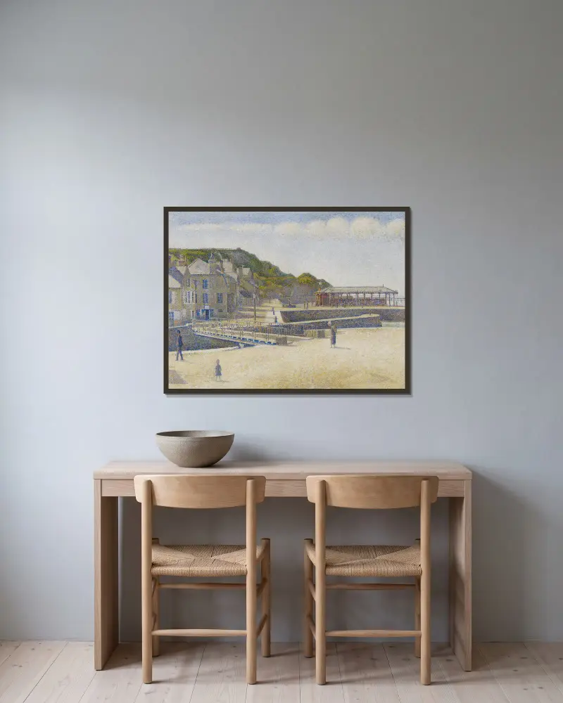Port-en-Bessin von Georges Seurat gerahmt an einer Wand