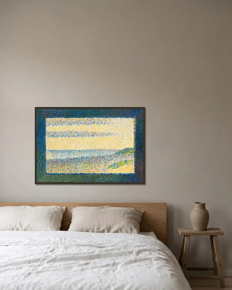 Seascape (Gravelines) av Georges Seurat inramad på en vägg
