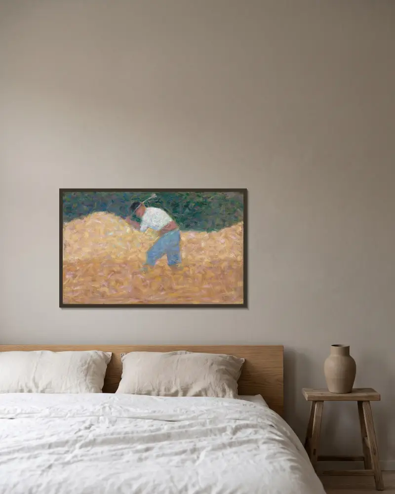 The Stone Breaker av Georges Seurat inramad på en vägg
