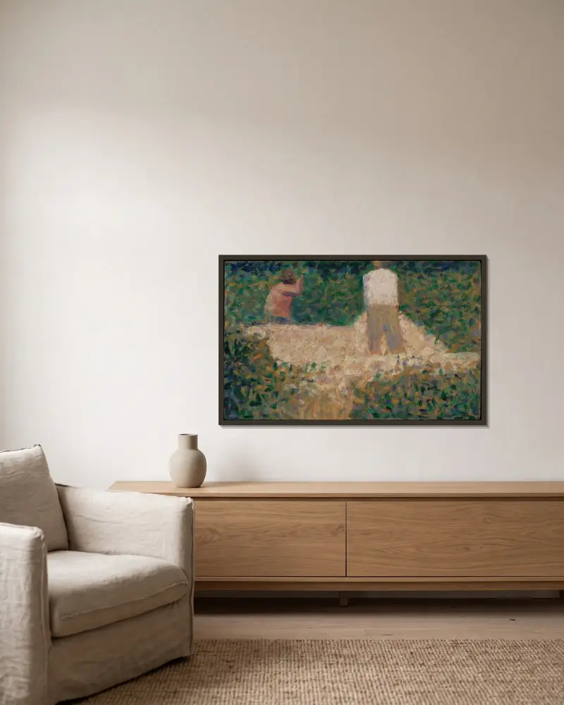 Two Stonebreakers von Georges Seurat gerahmt an einer Wand