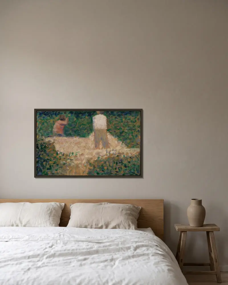 Two Stonebreakers von Georges Seurat gerahmt an einer Wand
